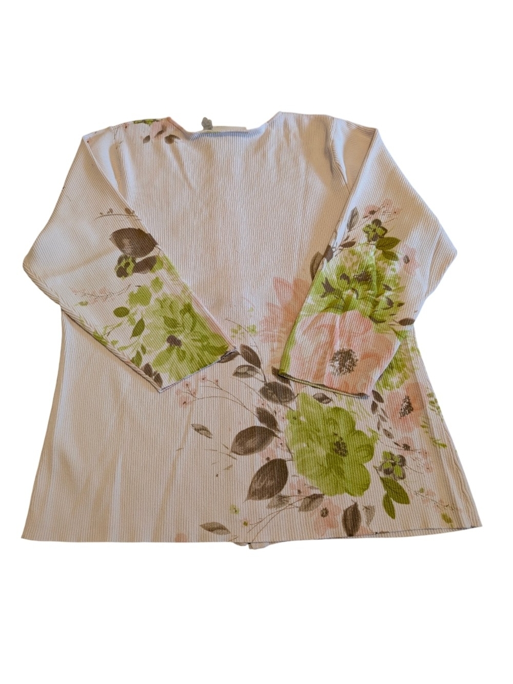 Liz Claiborne Ribbed Knit Cardigan — Pastel Multicolor